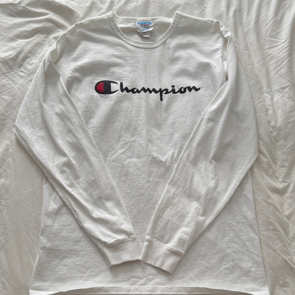 Champion Classic White Long Sleeve Tee